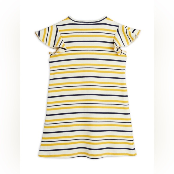MINI RODINI | Stripe Ribbed Wing A-Line Girls Dress | Size 2-3 T - Picture 3 of 6